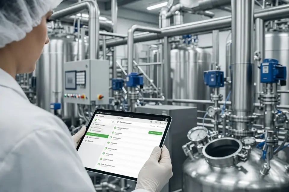 "Planta industrial automatizada con cintas transportadoras y maquinaria"